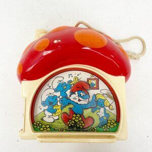 Vintage Smurfs 1982 Illco Wind Up Music Box "Mary Had a Little Lamb" Papa Smurf